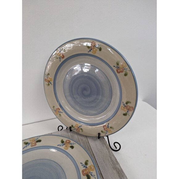 Vintage Louisville Stoneware Pottery Primrose 11” Dinner Plates Set of 2 - Picture 3 of 5